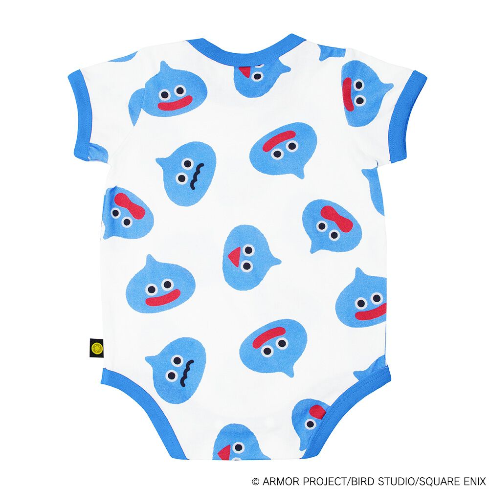 ドラクエベビー＆キッズ 半袖ボディスーツ スライムぴぴぴ ブルー×70cm