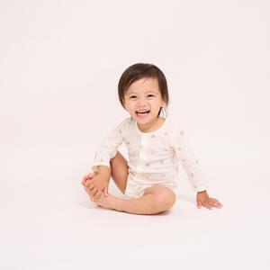 長袖前開きロンパース肌着 2枚組 ワッフル アニマル グレー&times;60cm ベビーザらス限定