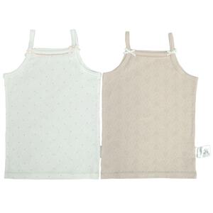 2枚組シンプルキャミソール肌着 ドット ホワイト&times;80cm ベビーザらス限定