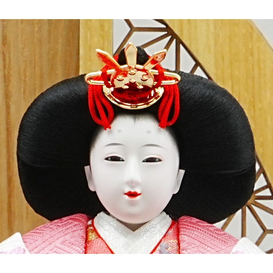 雛人形】ケース親王飾り「麻の葉衝立パノラマアクリル」（322724