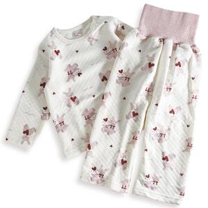 長袖腹巻付きパジャマ ニットキルト うさぎ柄 アイボリー&times;95cm ベビーザらス限定