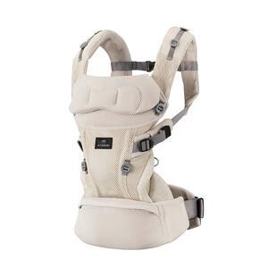 カーメイト エールベベ ベビーキャリア スリー (ライトベージュ) 抱っこ紐 対面抱き おんぶ 前向き抱き 重さ分散エアリーショルダー機能 洗濯機可 新生児～15.0kg以下対応