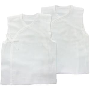 日本製 ノースリーブガーゼ短肌着 ２枚組 ひもタイプ