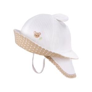 日本製 UV刺繍入り耳付きハット 日よけたれ ライトベージュ&times;44cm ベビーザらス限定