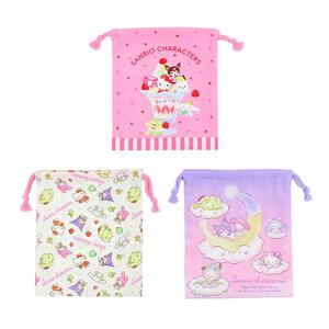 巾着3枚セット サンリオキャラクターズ