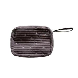 イブル おむつポーチ リボン チャコール×FREE