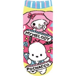 ジャガードソックス マイメロディ＆ポチャッコ(ピンク&times;22～24cm)