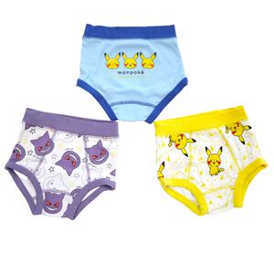 monpoke モンポケ 3枚組ブリーフ 総柄×ワンポイント サックス×110cm