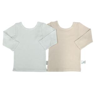 長袖シャツ肌着 2枚組 前後どちらでも ピンク&times;100cm