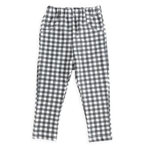 COJIKA 10分丈デイリーパンツ ギンガム格子 ミニ裏毛 グレー 80cm