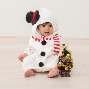 クリスマス スノーマンフード付きスモック  コスチューム キッズ ベビー サンタクロース コスチューム 子供 衣装 ホワイト×70-80cm ベビーザらス限定