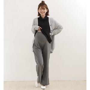 らくちんパンツ ストレート(チャコールグレー&times;L)