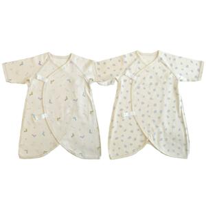 新生児コンビ肌着 2枚組 恐竜×ダルメシアン(パステルブルー×50-60ｍ)