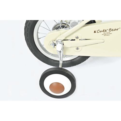 12インチ 身長90cm～105cm キュートベア ベージュ 3歳 4歳 男の子 女の子 助輪付き自転車 カゴ 押し手付 ノンキャラクター トイザらス限定 ベビーザらス限定