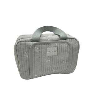 ヌビ おむつポーチ リボン柄 グレー