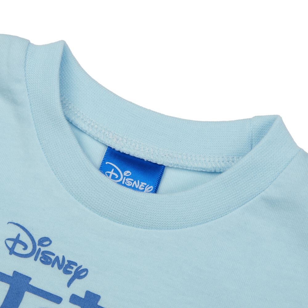 Disney ディズニー スティッチ 長袖Tシャツ 天竺 ライトブルー×90cm