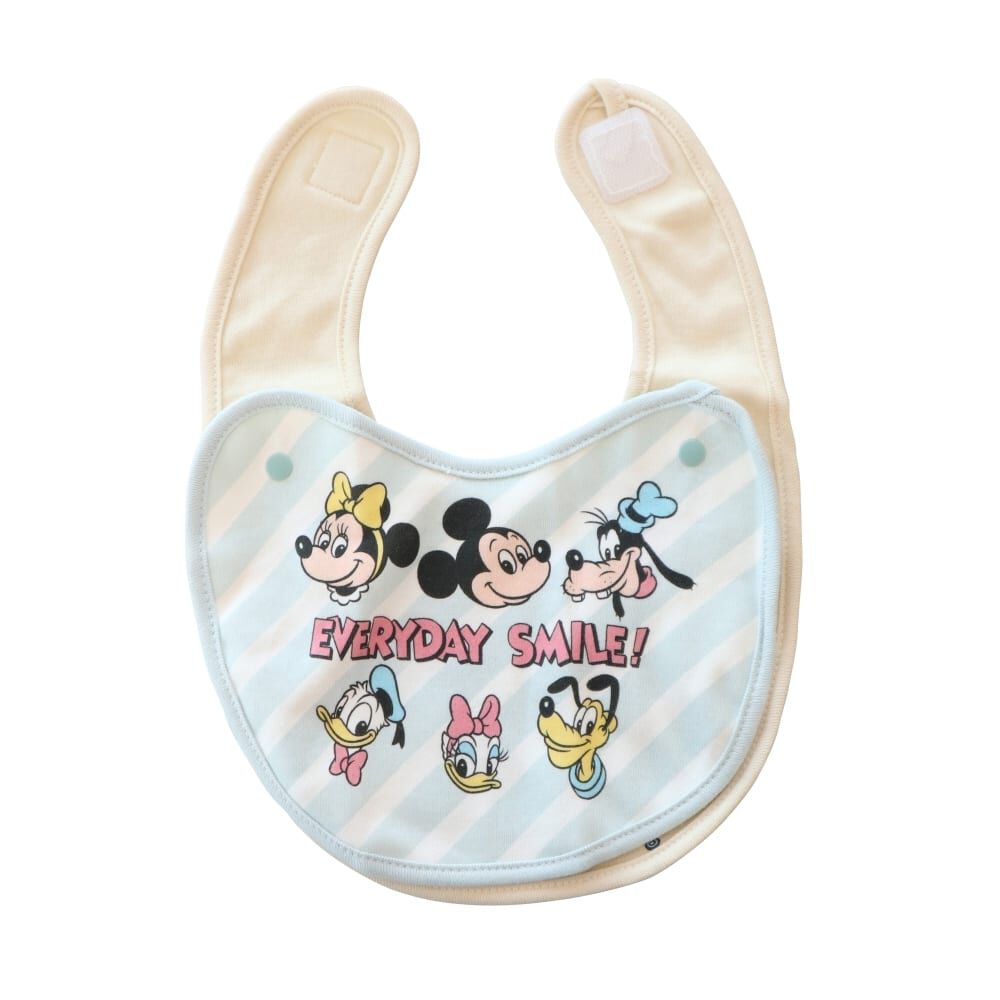 超レア　Disney baby　スノボーミッキー　タグ付き未使用品サイズ21cm ディズニー パチパチ付け替えスタイ 4枚組 ミッキーミニー(ミッキー