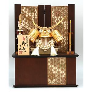 【五月人形】兜収納飾り「伊達政宗麻の葉柄木目調」（536691）トイザらス・ベビーザらス限定【メーカー直送】