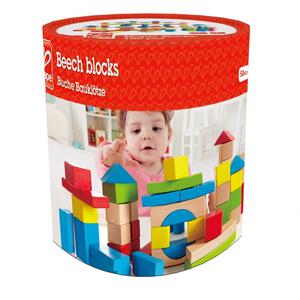 Hape 筒入り積み木 白木＆カラー50ピース