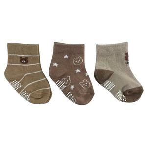 3Pクマ柄ロークルーソックス 9-15cm