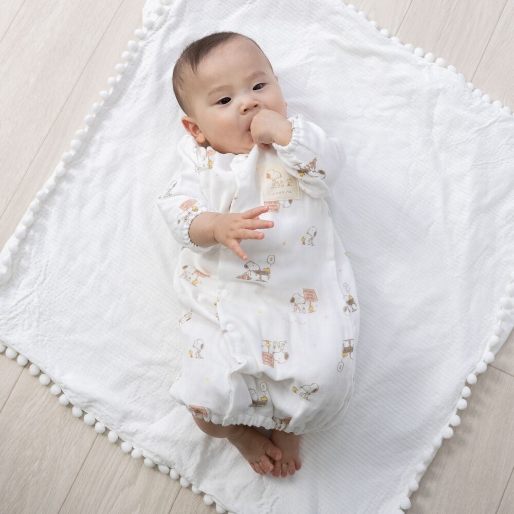 SNOOPY スヌーピー 新生児2WAYドレス 長袖 ダブルガーゼ ベビーザらス