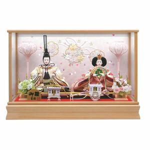 【雛人形】ケース飾り 親王飾り「雪輪桜刺繍木目調」(322353)ひな人形 ひな祭り お雛様 彩シリーズ おしゃれ トイザらス・ベビーザらス限定【メーカー直送】