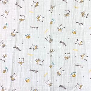 サンリオ ポチャッコ モスリンガーゼ おくるみ ホワイト×フリー