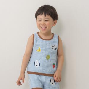 SNOOPY スヌーピー タンクトップ クロシェニット ライトブルー&times;90cm ベビーザらス限定