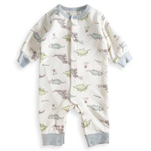 長袖カバーオール ニットキルト 恐竜柄 ベージュ×80cm ベビーザらス限定