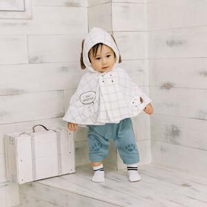 SNOOPY フード付きポンチョ サンゴフリース スヌーピー 50-70cm ベビーザらス限定