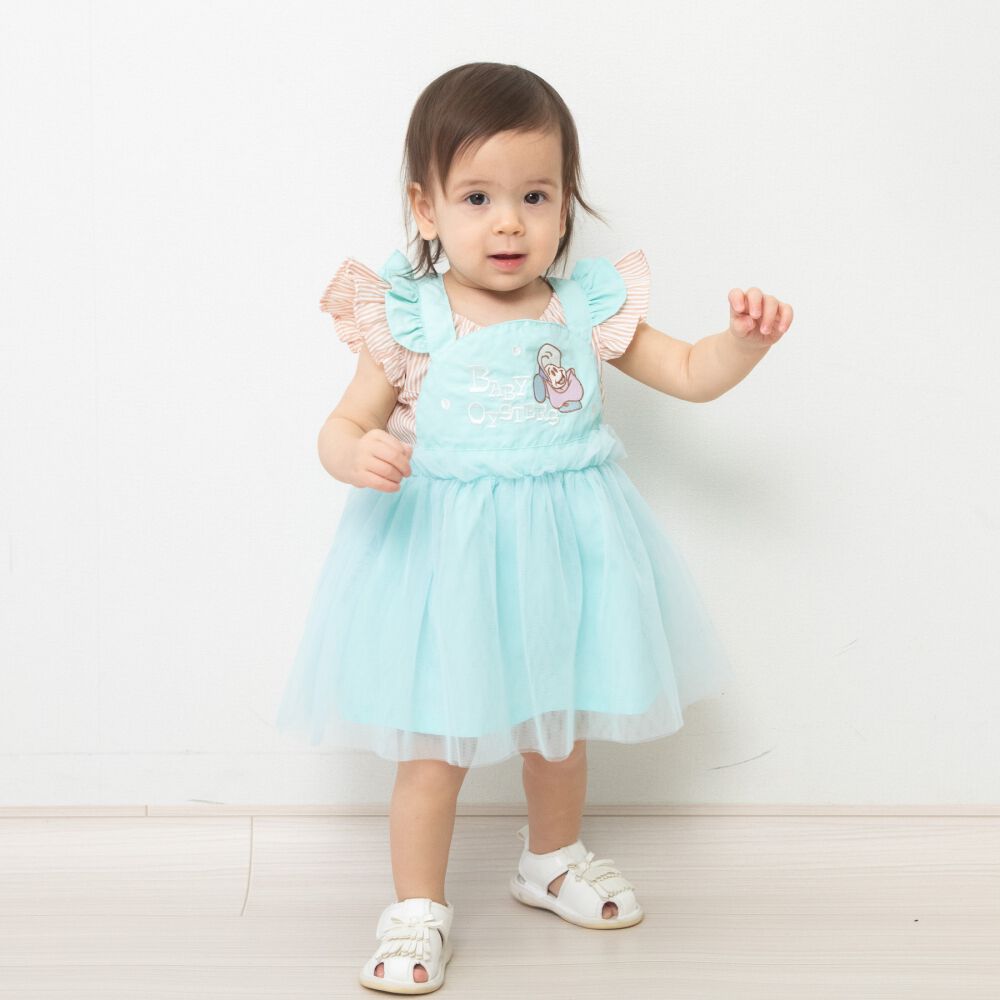 ディズニー サロペットスカート ミニ裏毛×チュール ヤングオイスター