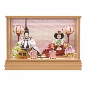 【雛人形】ケース飾り 親王飾り「桜吹雪木目調」(322354)ひな人形 ひな祭り お雛様 おしゃれ モダン 木目【メーカー直送】