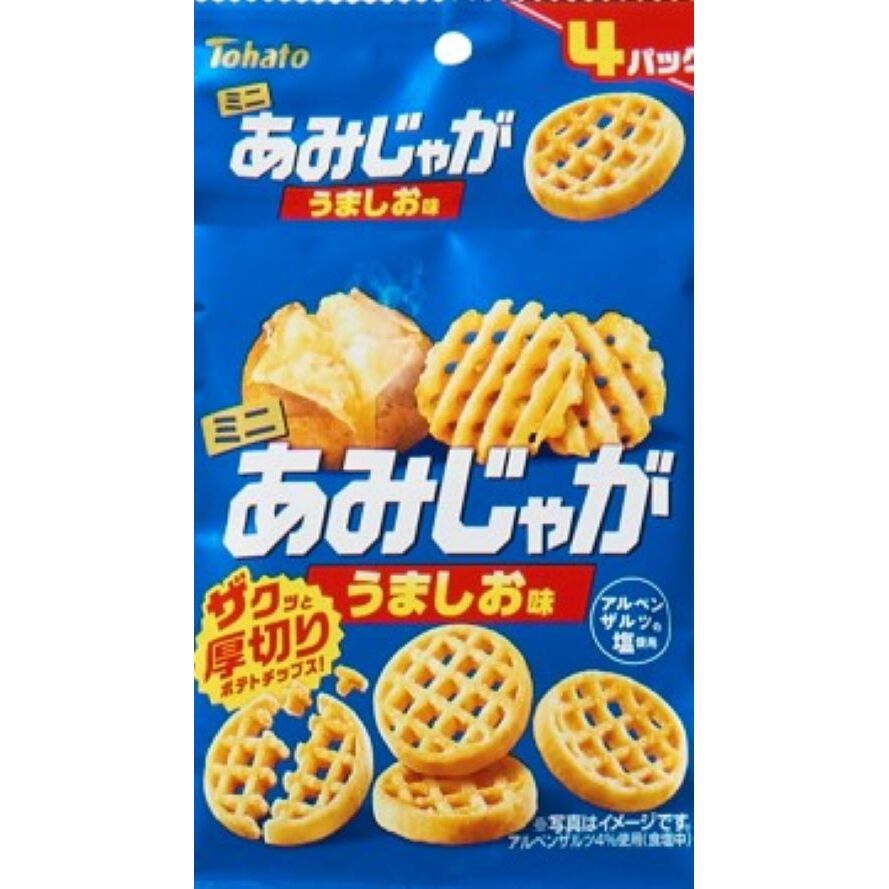 ミニあみじゃが うましお味 4連 11g×4袋 厚切りポテトチップス
