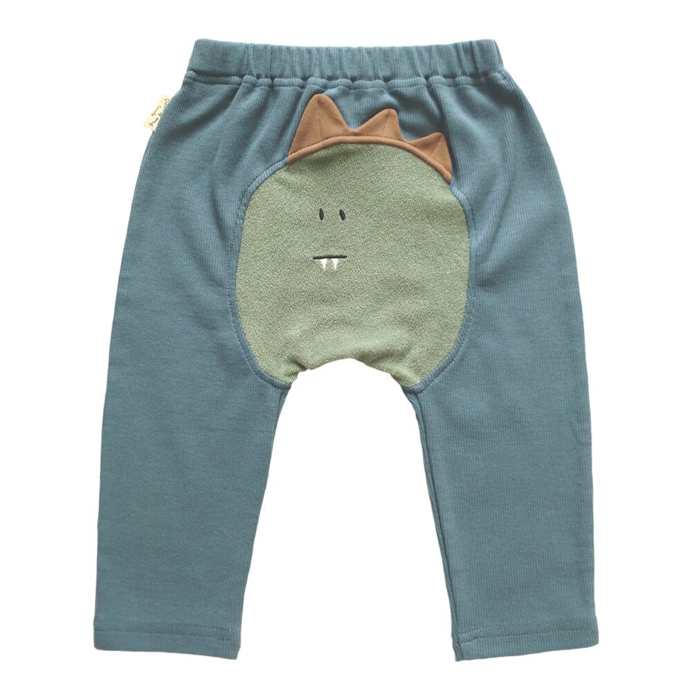 オシリハッピーモンキーパンツ 恐竜 ブルー×90cm ベビー服 ベビー