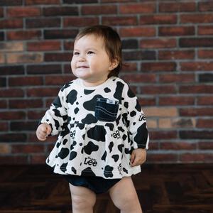 BUDDYLEE 長袖チュニック×ブルマセット 牛柄 ホワイト×70cm ベビーザらス限定