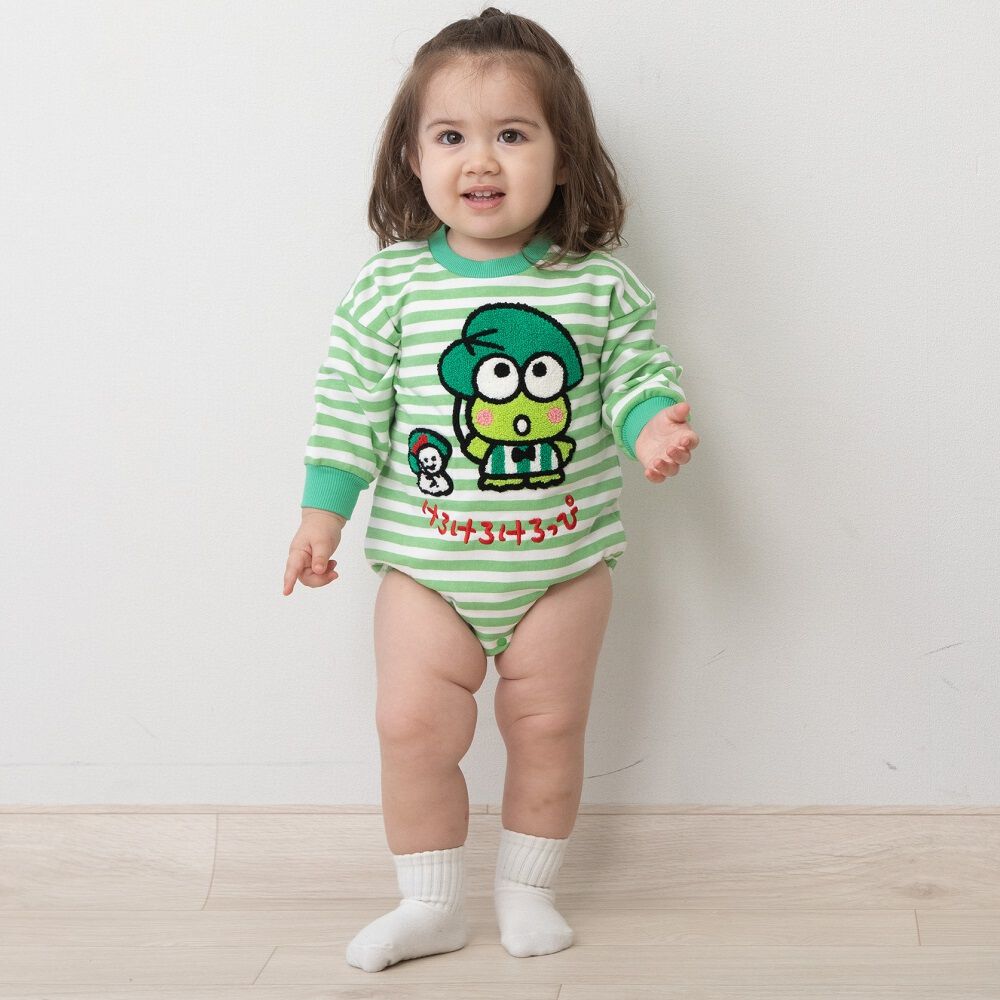 SANRIO サンリオ ケロケロケロッピ 長袖ダルマボディスーツ グリーン