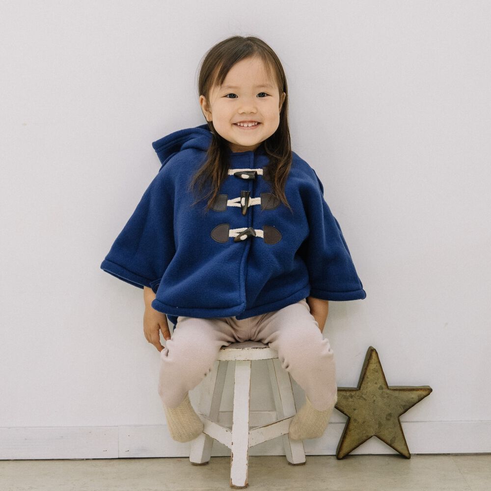 ベビーザらス限定 RAT-A-TATR ラッタッター 裏ボア ポンチョ(ネイビー