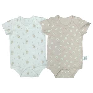 2枚組半袖ロンパース肌着メッシュニット うさぎ&times;花 ホワイト&times;80cm ベビーザらス限定