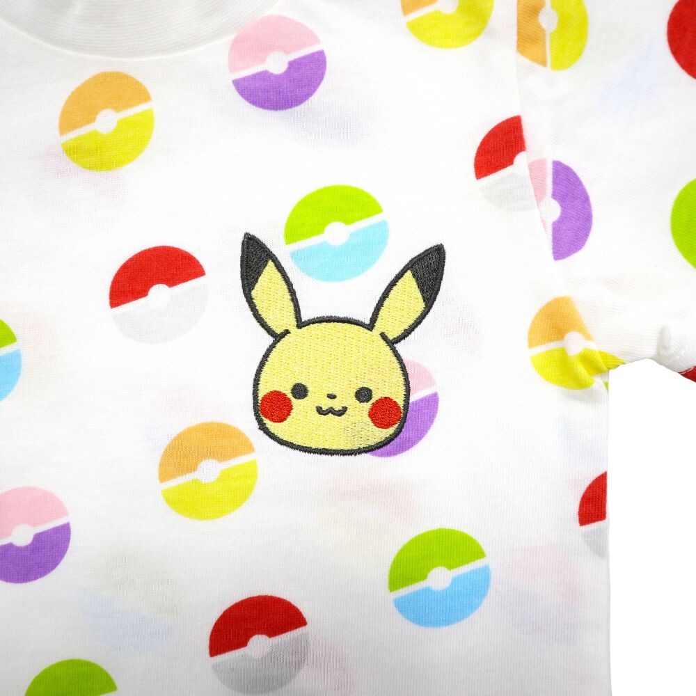 monpoke モンポケ 半袖Tシャツ 総柄 モンスターボール ナチュラル