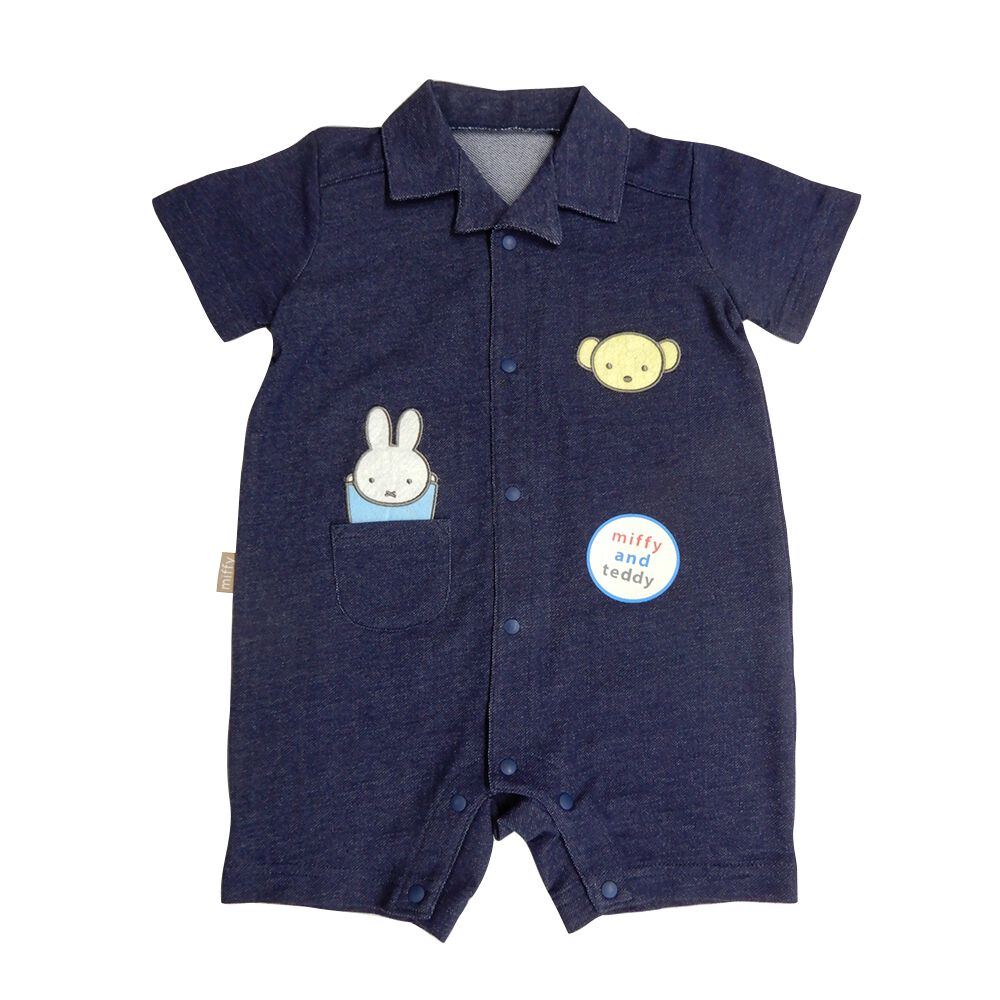 みぃふ Miffy ミッフィー 半袖カバーオール デニムニット 80cm | Babies