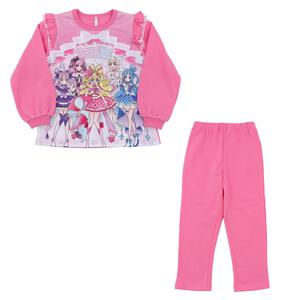 キミとアイドルプリキュア 光る裏起毛パジャマA ピンク×100cm
