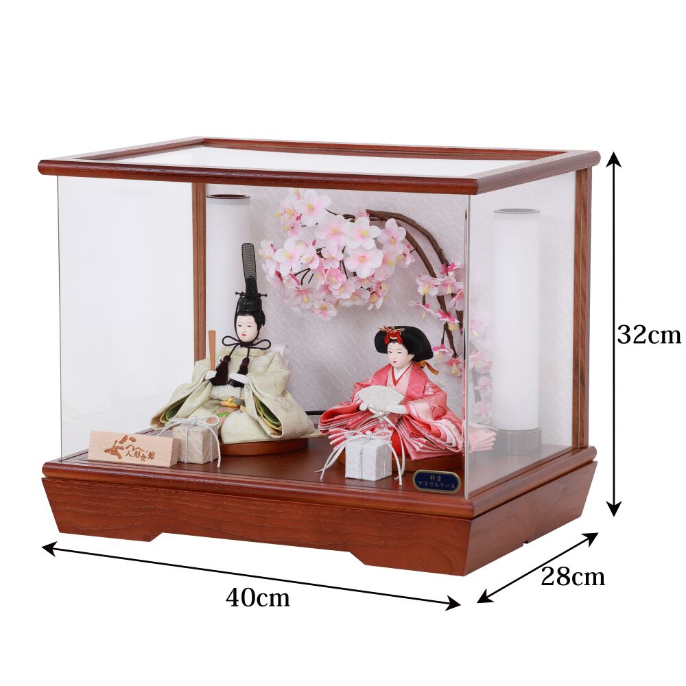 雛人形】ケース飾り 親王飾り「しだれ桜アクリル」ひな人形 ひな祭り