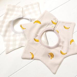 360度スタイ 2枚組 バナナ&times;チェック柄 ベビーザらス限定