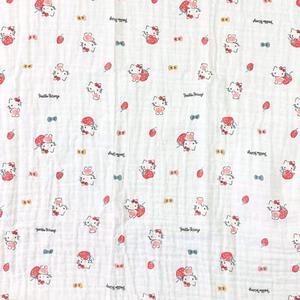 サンリオ キティ モスリンガーゼ おくるみ ホワイト×フリー