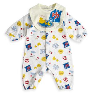 【ブラックフライデー】長袖ロンパス スタイツキ ニットキルト 温泉 イエロー×60-70cmベビーザらス限定