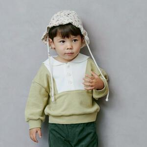 sophitica 裏毛襟付きトレーナー ベージュ&times;80cm