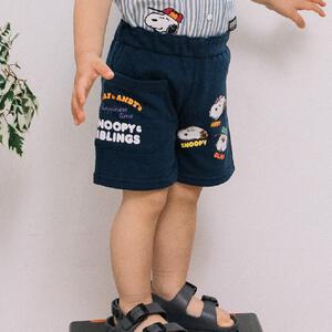 SNOOPY スヌーピー ハーフパンツ ネイビー×90cm