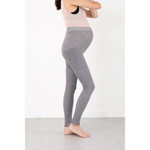 ウェストらくらく腹巻付きレギンス チャコール×L-LL