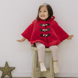 ベビーザらス限定　RAT-A-TATR ラッタッター 裏ボア ポンチョ(レッド×90cm)
