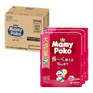 マミーポコ パンツ ドラえもん オムツLサイズ（9～15kg）186枚（62枚x3パック）箱入り 【ユニ・チャーム パンツタイプ おむつ】 【オンラインストア限定】 【お一人様4点限り】